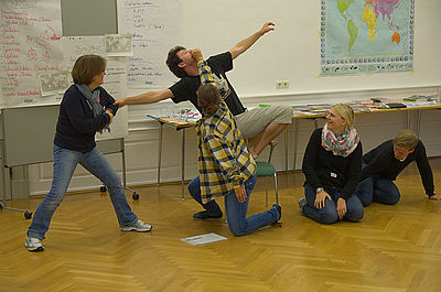 TeilnehmerInnen bei einem Workshop 