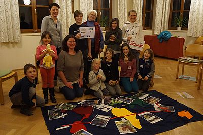 Gruppenfoto bei einem Bananen Workshop 